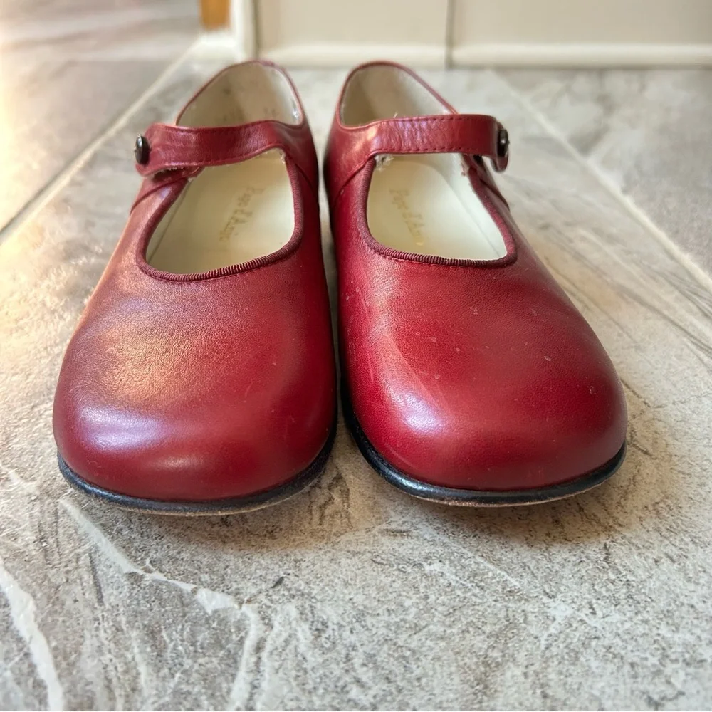 Papo d’Anjo Classic Burgundy Red Girls’ Leather Mary Jane, Size 34 EU, 3 US